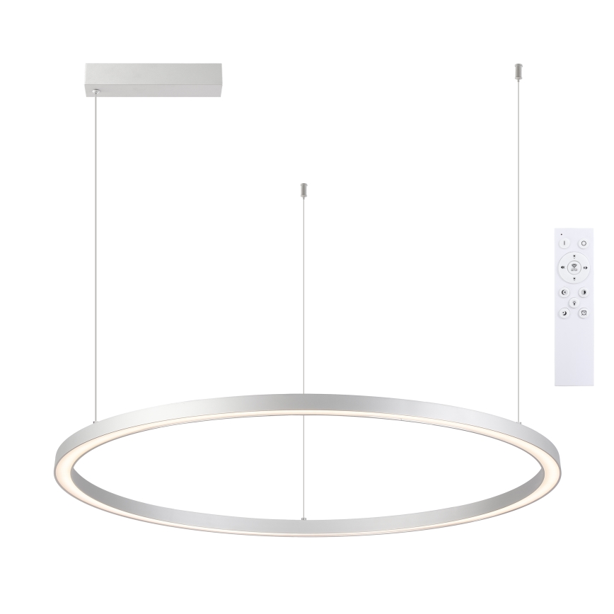 Brilagi - Dimmable LED pendant lamp on cable PORTOFINO LED/98W/230V 3000-6000K silver + remote control