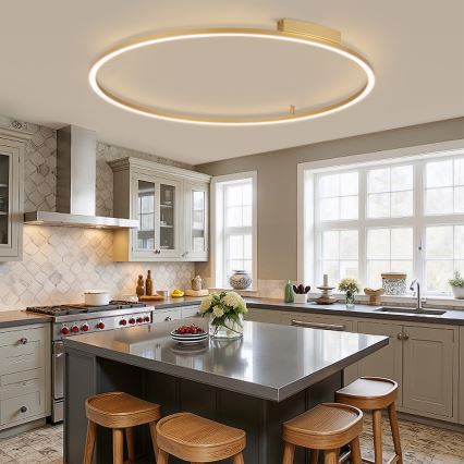 Brilagi - PORTOFINO Dimmable LED Ceiling Light LED/85W/230V 3000–6000K Ø 120 cm Gold + Remote Control
