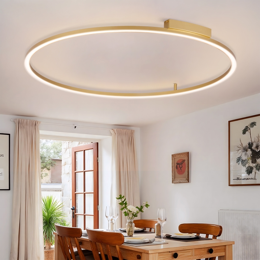 Brilagi - PORTOFINO Dimmable LED Ceiling Light LED/85W/230V 3000–6000K Ø 120 cm Gold + Remote Control