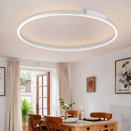 Brilagi - PORTOFINO Dimmable LED Ceiling Light 85W/230V 3000-6000K Ø 120 cm Silver + Remote Control