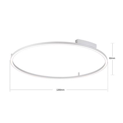 Brilagi - PORTOFINO Dimmable LED Ceiling Light 85W/230V 3000-6000K Ø 120 cm Silver + Remote Control