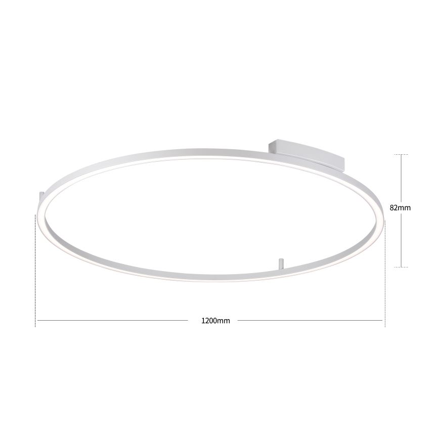 Brilagi - PORTOFINO Dimmable LED Ceiling Light 85W/230V 3000-6000K Ø 120 cm Silver + Remote Control