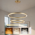 Brilagi - PORTOFINO LED Dimmable Pendant Light on Cable LED/98W/230V 3000-6000K Ø 80 cm Gold + Remote Control