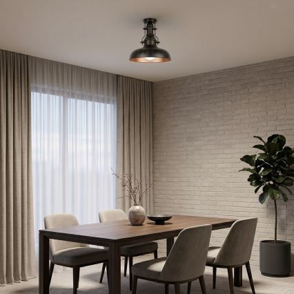 Brilagi - PYRONIC ceiling light 1x E27/40W/230V, Ø 32 cm, bronze with patina finish
