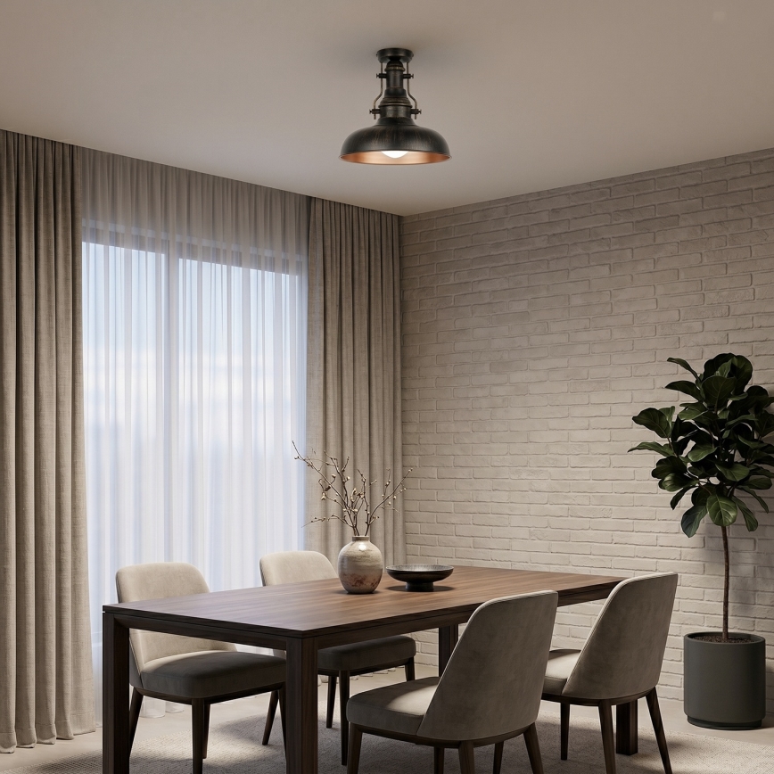 Brilagi - PYRONIC ceiling light 1x E27/40W/230V, Ø 32 cm, bronze with patina finish