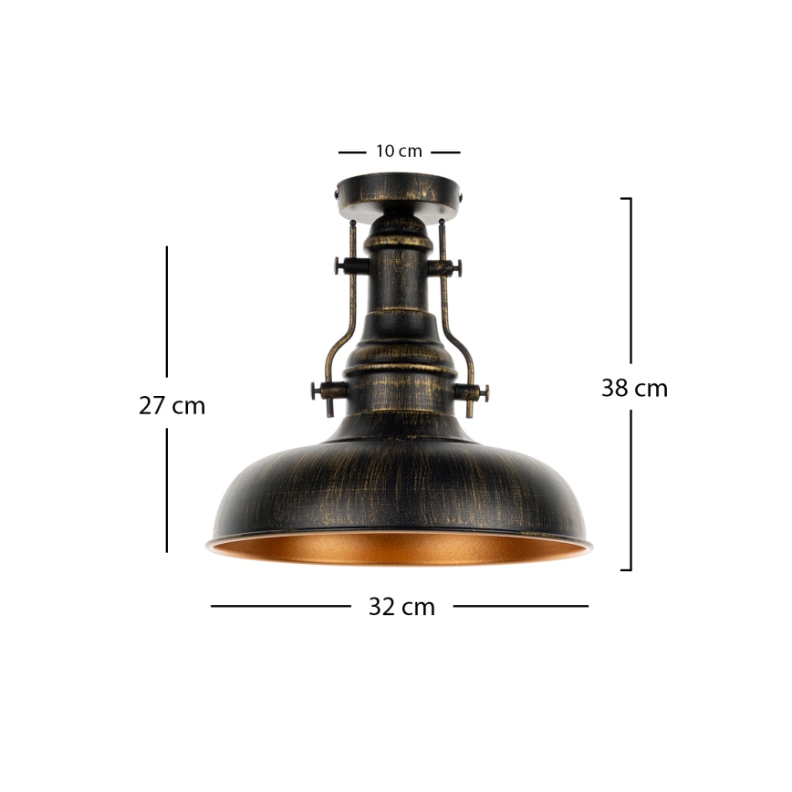 Brilagi - PYRONIC ceiling light 1x E27/40W/230V, Ø 32 cm, bronze with patina finish