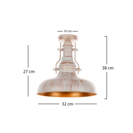 Brilagi - PYRONIC Ceiling Light 1xE27/40W/230V Ø 32 cm Cream/Patina