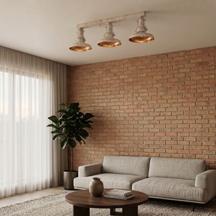 Brilagi - PYRONIC Ceiling Light 3xE27/40W/230V, Cream with Patina Finish