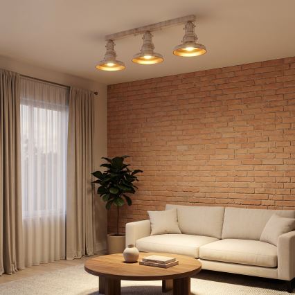 Brilagi - PYRONIC Ceiling Light 3xE27/40W/230V, Cream with Patina Finish