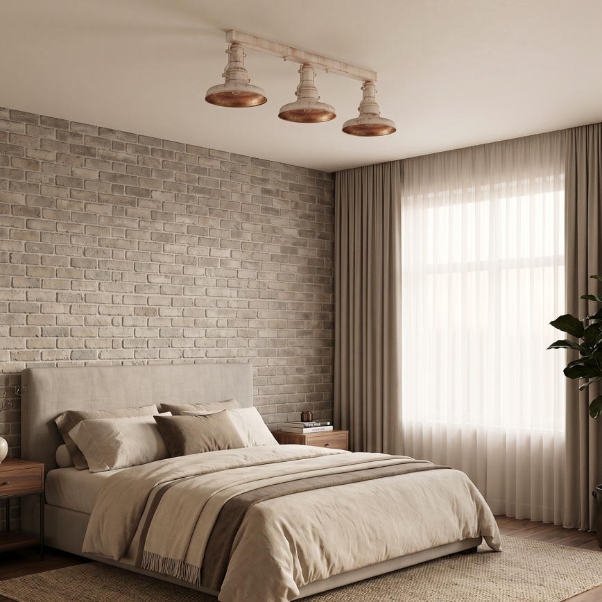 Brilagi - PYRONIC Ceiling Light 3xE27/40W/230V, Cream with Patina Finish