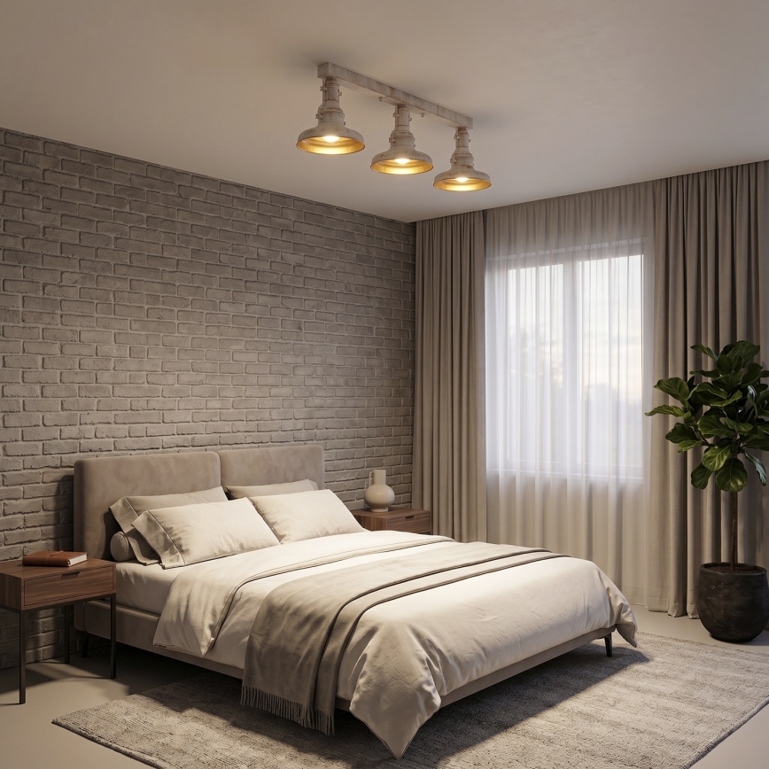 Brilagi - PYRONIC Ceiling Light 3xE27/40W/230V, Cream with Patina Finish