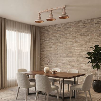 Brilagi - PYRONIC Ceiling Light 3xE27/40W/230V, Cream with Patina Finish