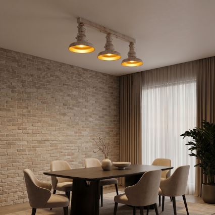 Brilagi - PYRONIC Ceiling Light 3xE27/40W/230V, Cream with Patina Finish
