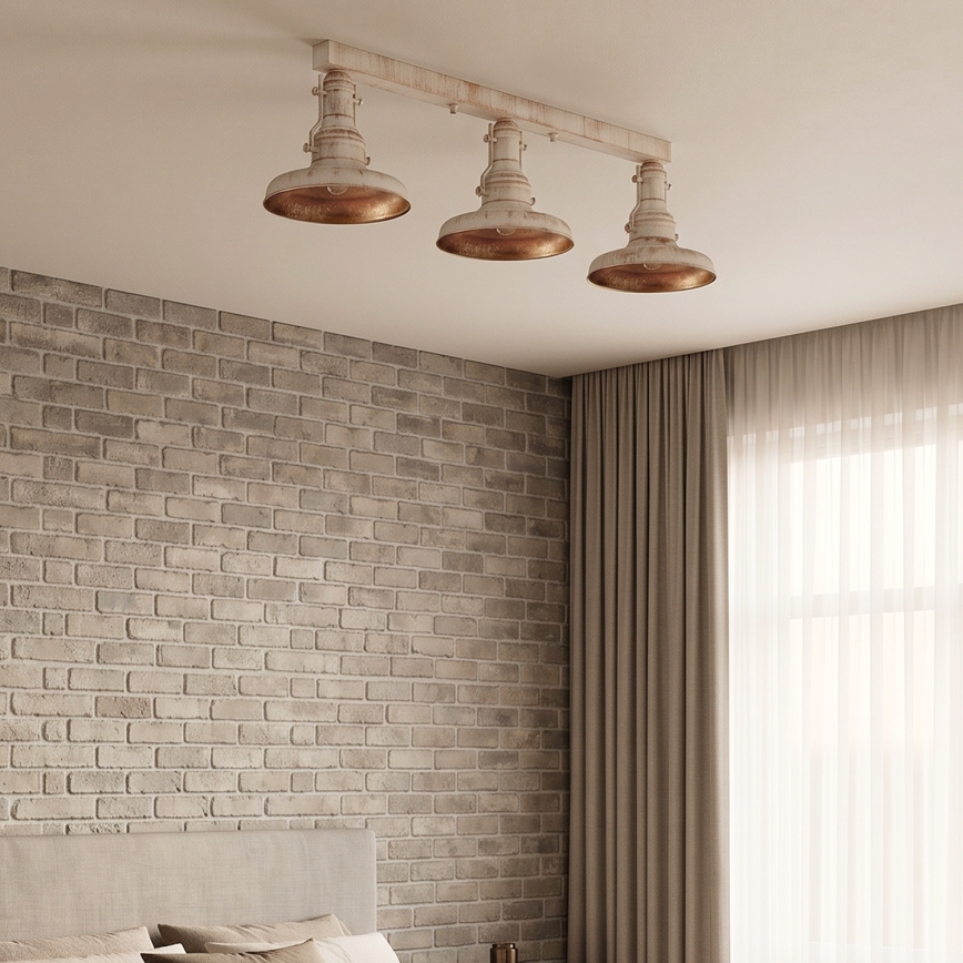 Brilagi - PYRONIC Ceiling Light 3xE27/40W/230V, Cream with Patina Finish