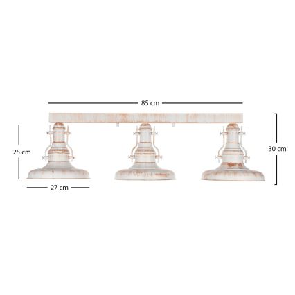 Brilagi - PYRONIC Ceiling Light 3xE27/40W/230V, Cream with Patina Finish