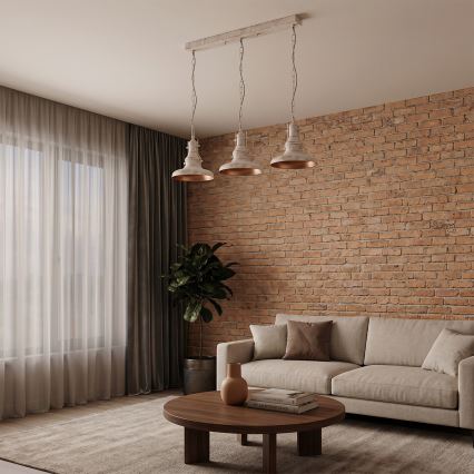 Brilagi - PYRONIC Chain Chandelier 3×E27/40W/230V, Cream with Patina Finish