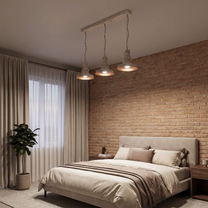 Brilagi - PYRONIC Chain Chandelier 3×E27/40W/230V, Cream with Patina Finish