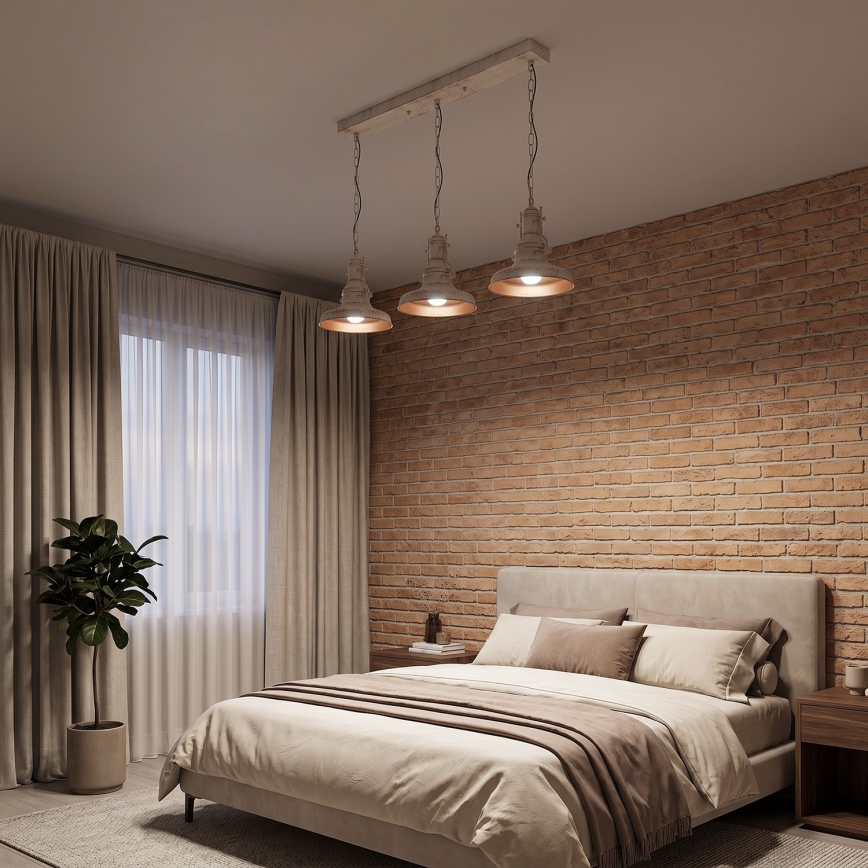 Brilagi - PYRONIC Chain Chandelier 3×E27/40W/230V, Cream with Patina Finish