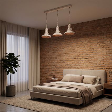 Brilagi - PYRONIC Chain Chandelier 3×E27/40W/230V, Cream with Patina Finish