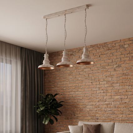 Brilagi - PYRONIC Chain Chandelier 3×E27/40W/230V, Cream with Patina Finish