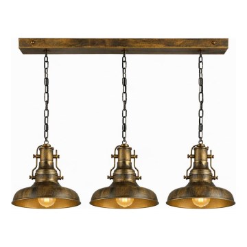 Brilagi - PYRONIC chain-hung chandelier 3xE27/40W/230V bronze/patina
