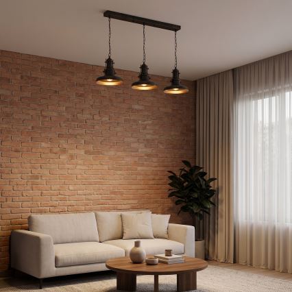 Brilagi - PYRONIC chain-hung chandelier 3xE27/40W/230V bronze/patina