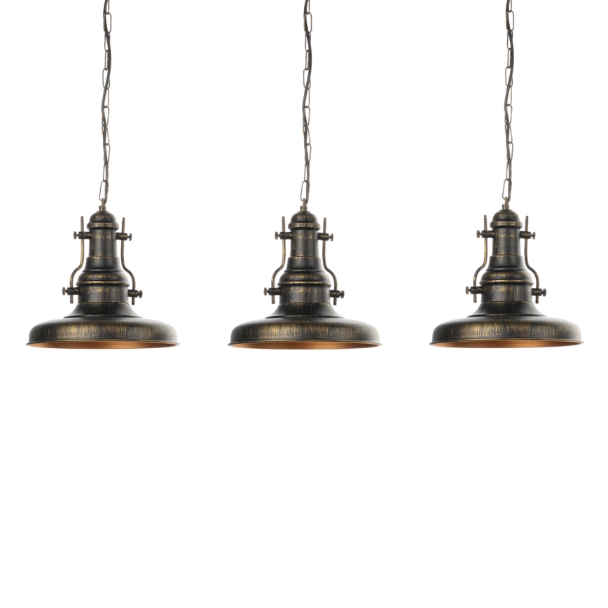Brilagi - PYRONIC chain-hung chandelier 3xE27/40W/230V bronze/patina