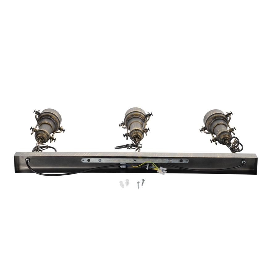 Brilagi - PYRONIC chain-hung chandelier 3xE27/40W/230V bronze/patina