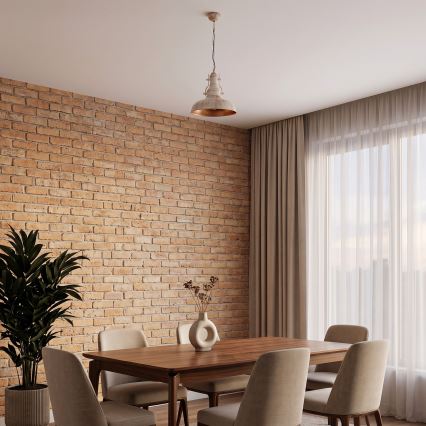 Brilagi - PYRONIC Chain Pendant Lamp 1xE27/40W/230V Ø 32 cm, Cream/Patina