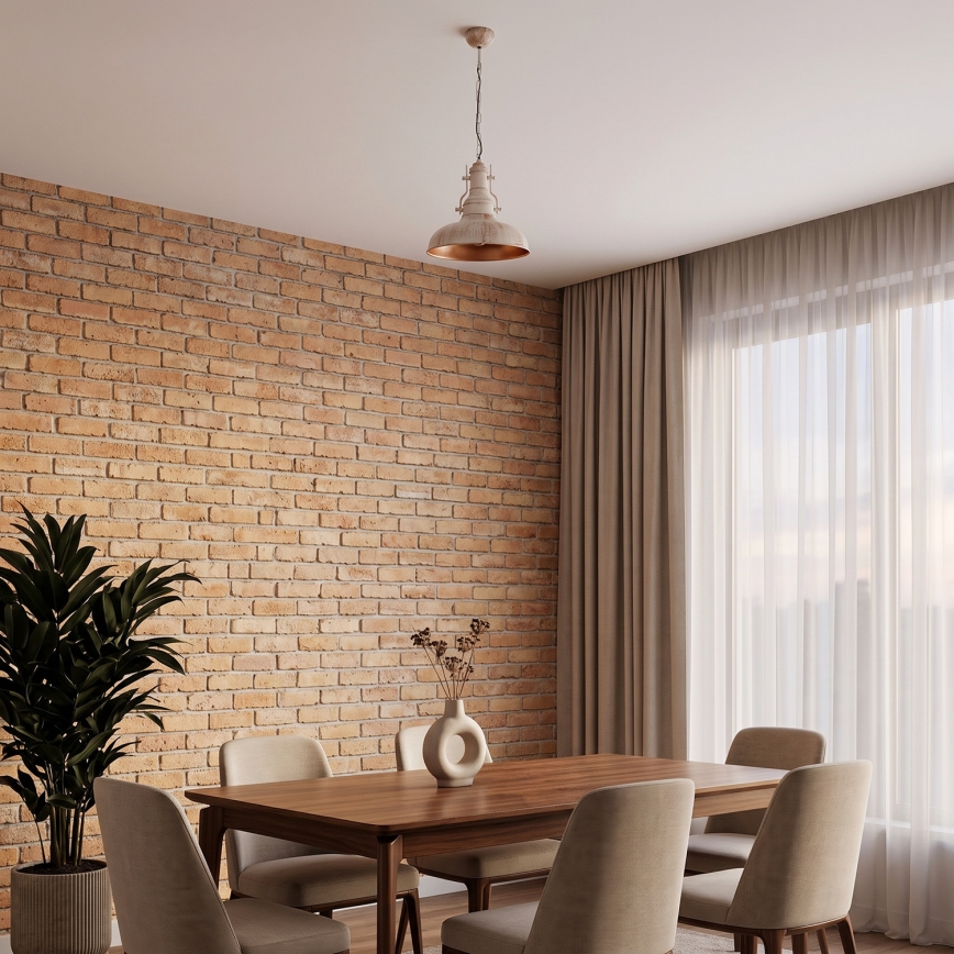 Brilagi - PYRONIC Chain Pendant Lamp 1xE27/40W/230V Ø 32 cm, Cream/Patina