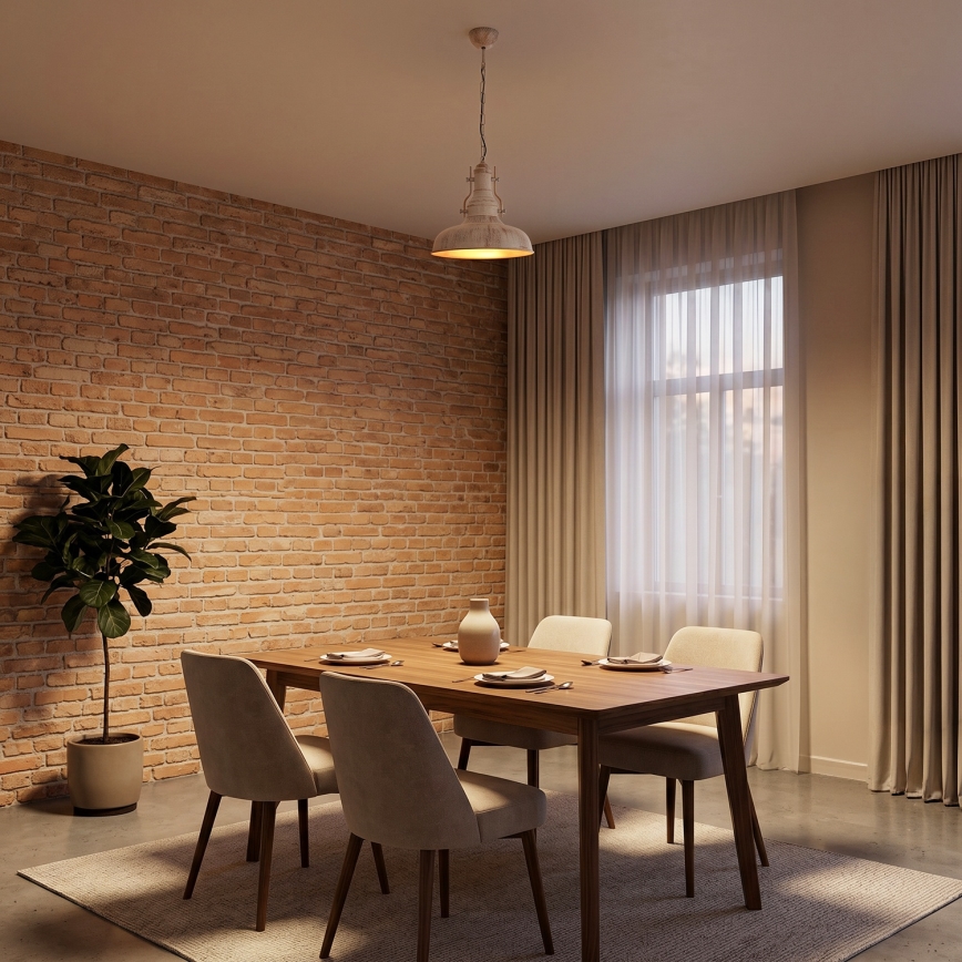 Brilagi - PYRONIC Chain Pendant Lamp 1xE27/40W/230V Ø 32 cm, Cream/Patina