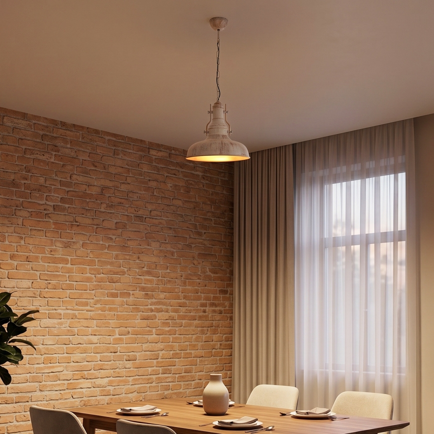 Brilagi - PYRONIC Chain Pendant Lamp 1xE27/40W/230V Ø 32 cm, Cream/Patina