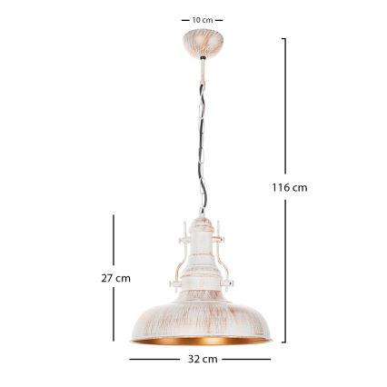 Brilagi - PYRONIC Chain Pendant Lamp 1xE27/40W/230V Ø 32 cm, Cream/Patina