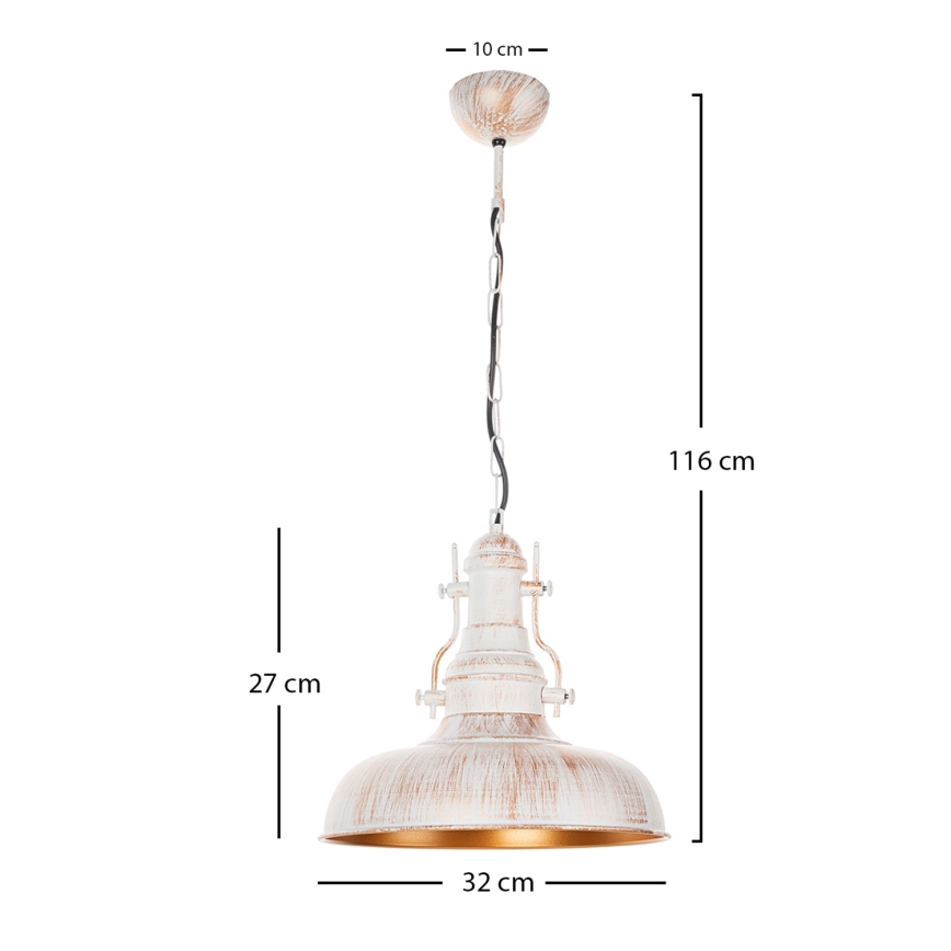 Brilagi - PYRONIC Chain Pendant Lamp 1xE27/40W/230V Ø 32 cm, Cream/Patina