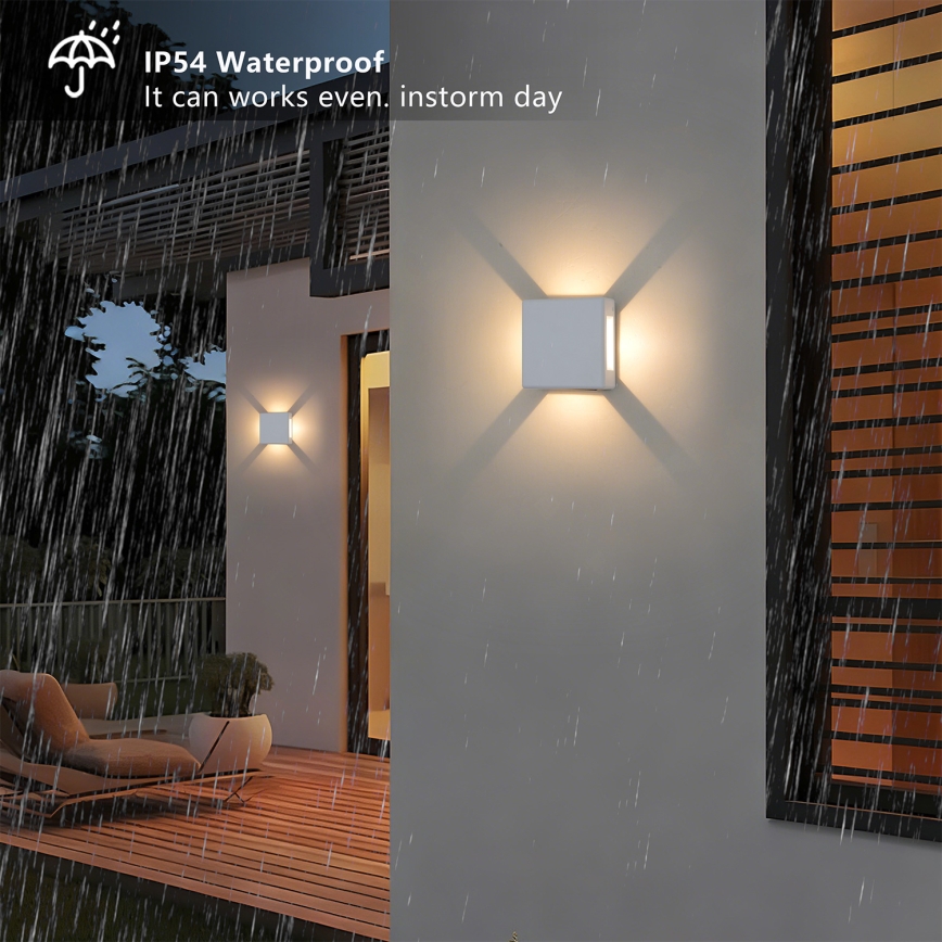 Brilagi - QUADRAY 6W LED Outdoor Wall Light, 230V, White, IP54