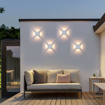 Brilagi - QUADRAY 6W LED Outdoor Wall Light, 230V, White, IP54