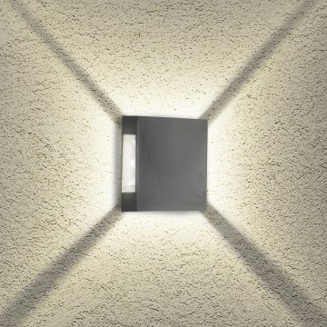 Brilagi - QUADRAY LED/4W/230V Outdoor Wall Light, Anthracite, IP65