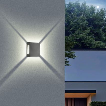 Brilagi - QUADRAY LED/4W/230V Outdoor Wall Light, Anthracite, IP65