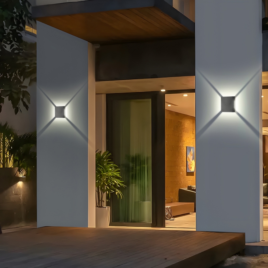 Brilagi - QUADRAY LED/4W/230V Outdoor Wall Light, Anthracite, IP65