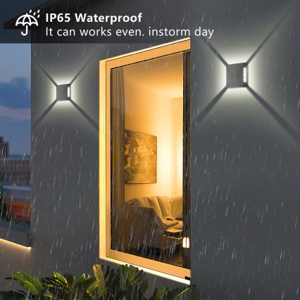 Brilagi - QUADRAY LED/4W/230V Outdoor Wall Light, Anthracite, IP65