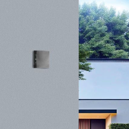 Brilagi - QUADRAY LED/4W/230V Outdoor Wall Light, Anthracite, IP65