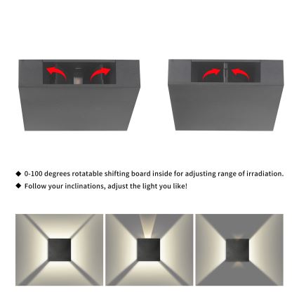 Brilagi - QUADRAY LED/4W/230V Outdoor Wall Light, Anthracite, IP65