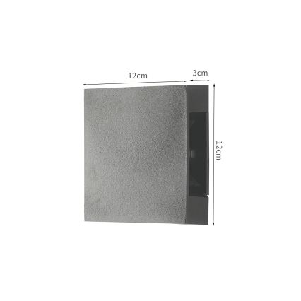 Brilagi - QUADRAY LED/4W/230V Outdoor Wall Light, Anthracite, IP65