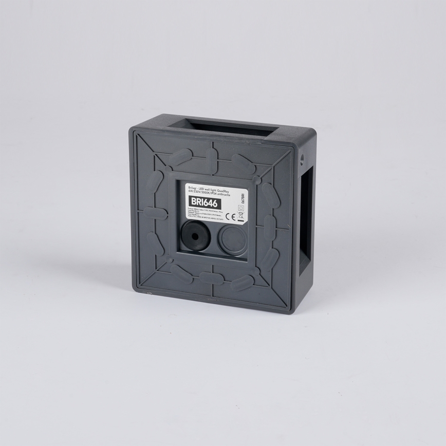 Brilagi - QUADRAY LED/6W/230V Anthracite IP54 Outdoor Wall Light