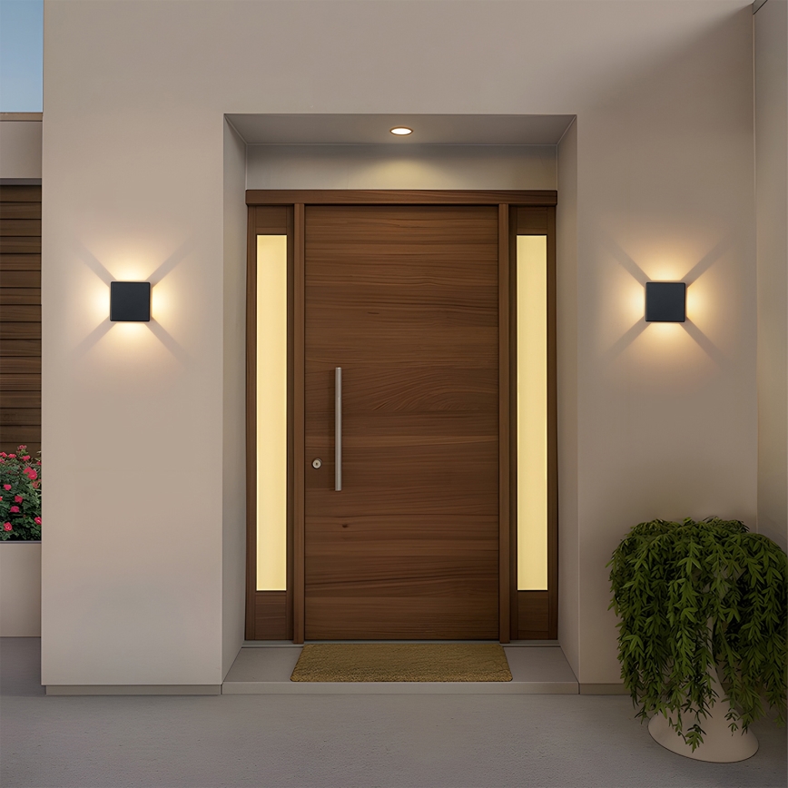 Brilagi - QUADRAY LED Outdoor Wall Light LED/6W/230V Black IP54