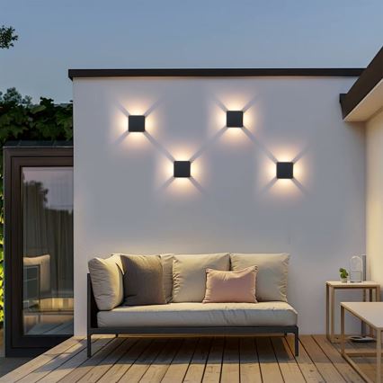 Brilagi - QUADRAY LED Outdoor Wall Light LED/6W/230V Black IP54