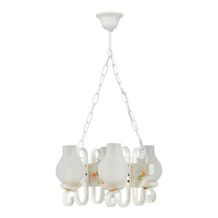 Brilagi - QUEEN Chain Chandelier 4xE14/40W/230V Beech/Cream