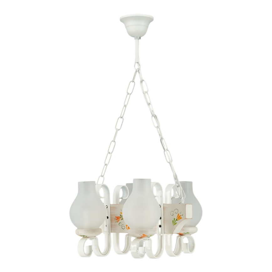 Brilagi - QUEEN Chain Chandelier 4xE14/40W/230V Beech/Cream