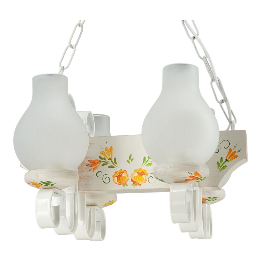 Brilagi - QUEEN Chain Chandelier 4xE14/40W/230V Beech/Cream