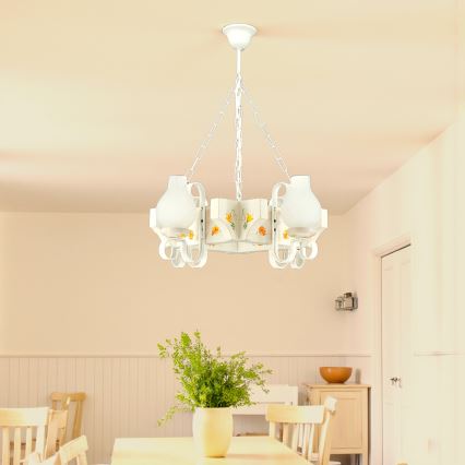 Brilagi - QUEEN Chain Chandelier 4xE14/40W/230V Beech/Cream
